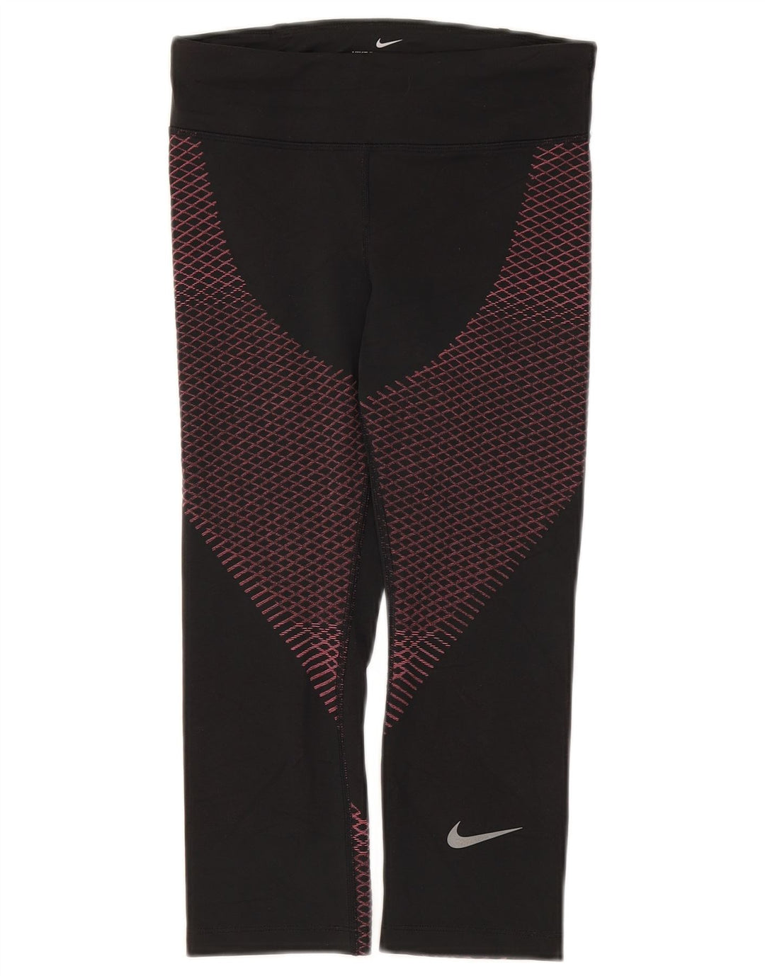 Leggings Nike Dri Fit Capri UK 8 Pequeno Poliéster Geométrico Preto