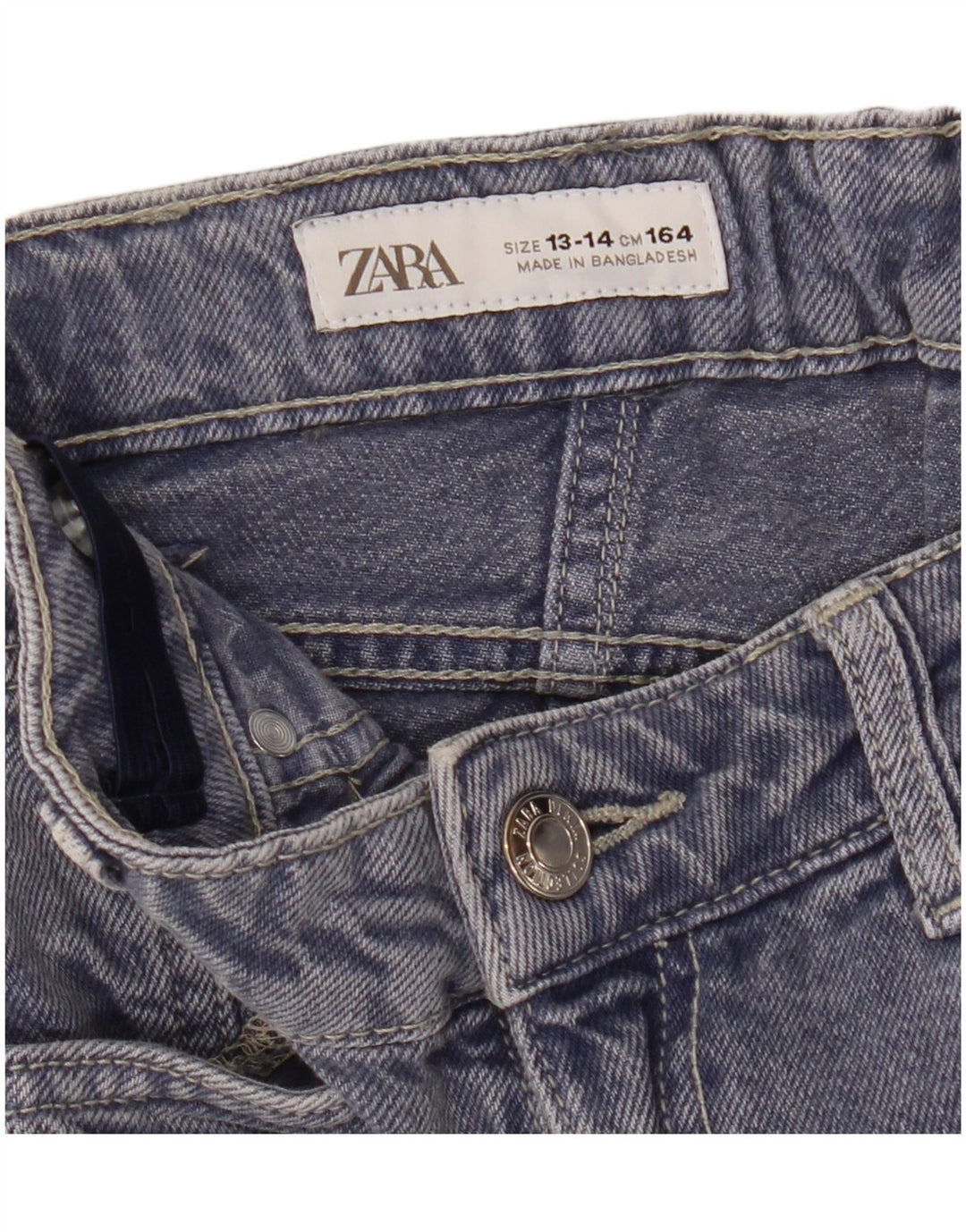 ZARA Meninas Jeans Soltos 13-14 Anos W26 L27 Azul Marinho