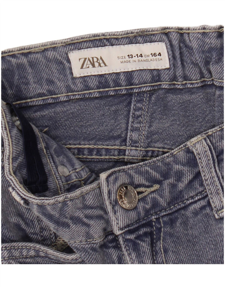 ZARA Meninas Jeans Soltos 13-14 Anos W26 L27 Azul Marinho