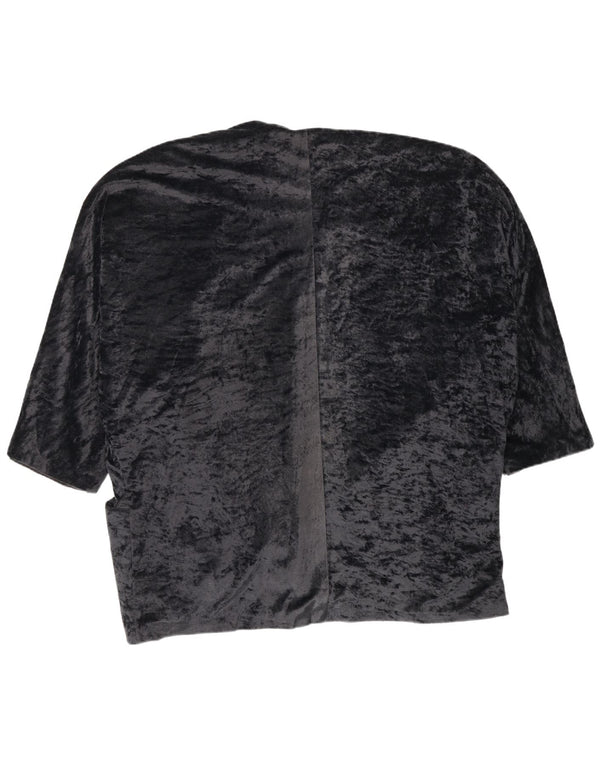 Jaqueta blazer vintage feminina oversized manga 3/4 UE 43 grande preto floral