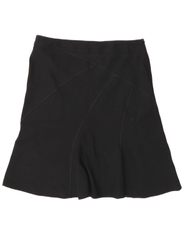 Saia feminina Marks & Spencer UK 14 grande W32 poliéster preto