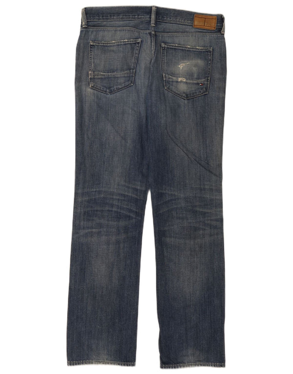 Tommy Hilfiger Masculino Mercer Regular Fit Straight Jeans W33 L32 Azul Algodão