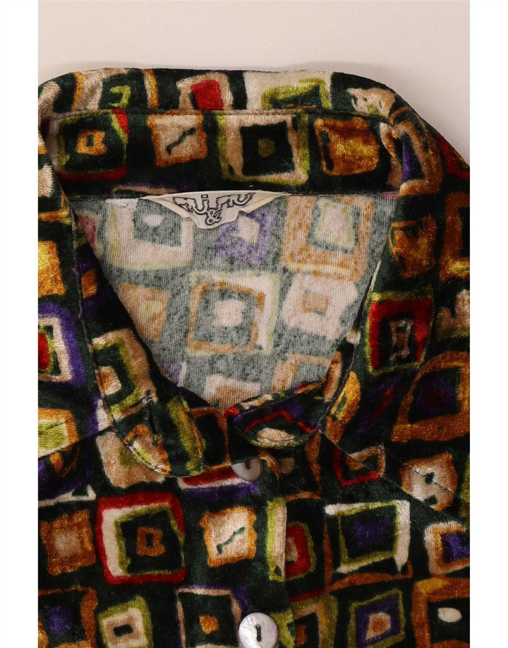 Piu & Camisa Feminina UK 12 Médio Multicolorido Geométrico