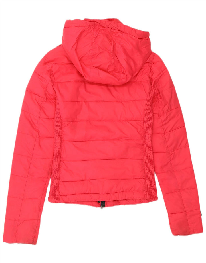 Jaqueta acolchoada com capuz feminina SUPERDRY UK 2 2XS rosa nylon