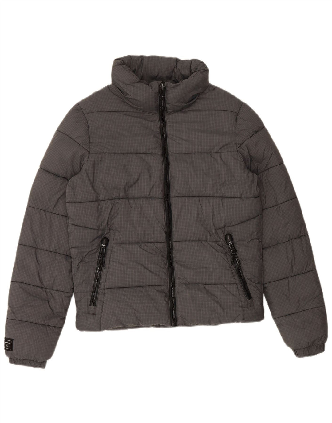 Jaqueta acolchoada masculina SUPERDRY UK 36 pequena cinza nylon