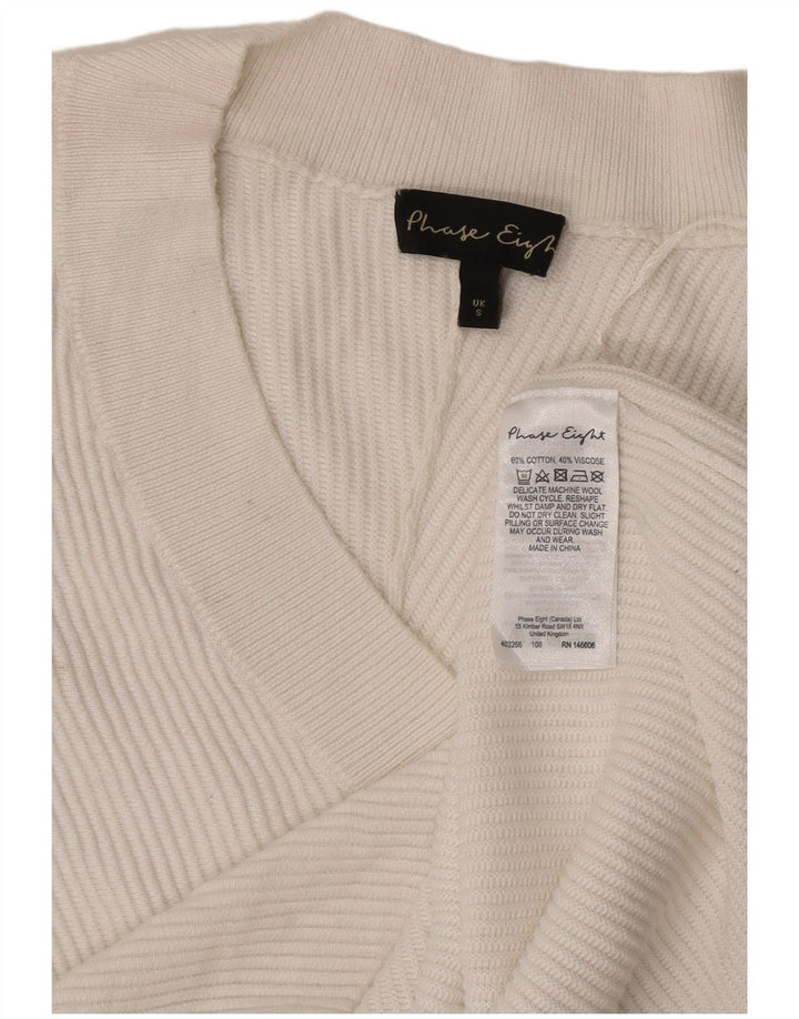 Suéter feminino Phase Eight com decote em V e decote em V grande tamanho Reino Unido 10 pequeno branco