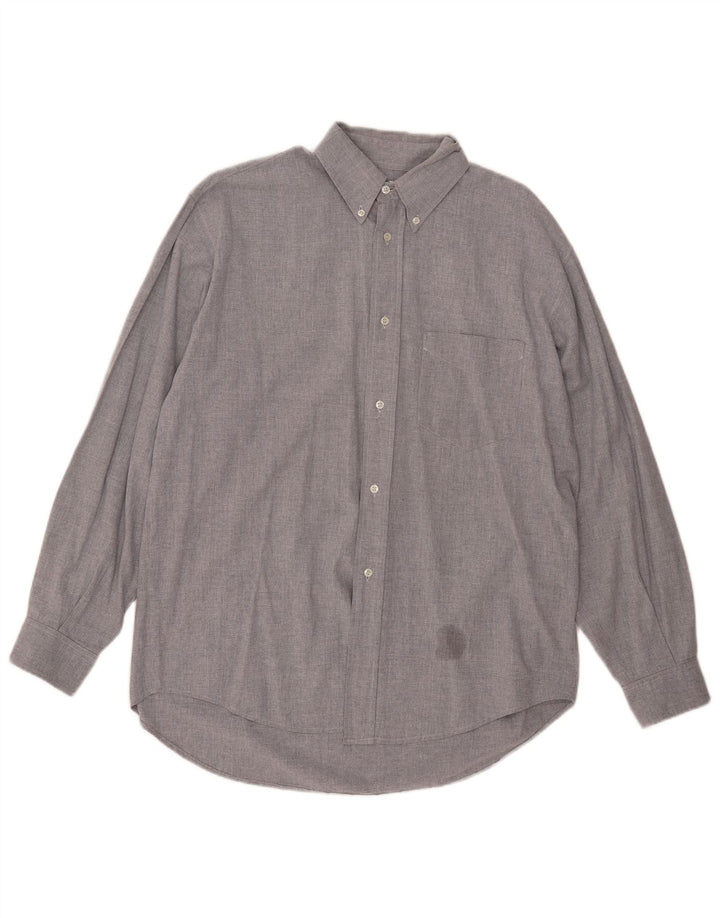 Camisa masculina Benetton grande algodão cinza