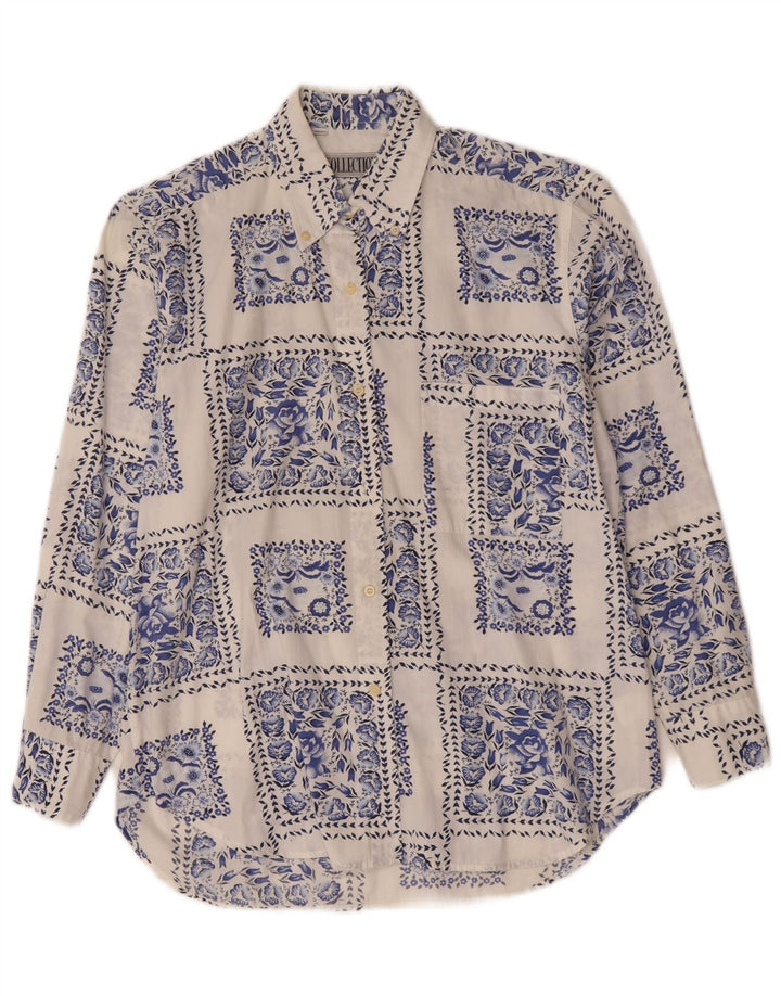 Coleção Camisa Feminina Tamanho 42/44 Grande Algodão Floral Branco