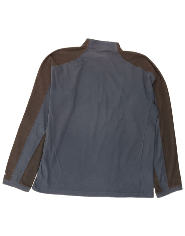 Suéter masculino de lã com gola zip The North Face bloco de cores azul médio