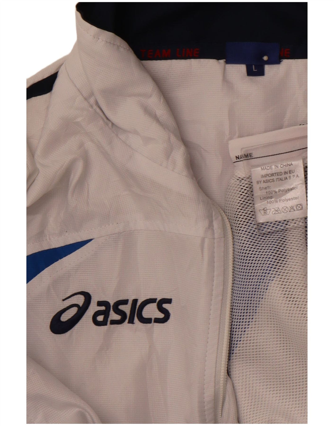 ASICS Mens Treino Top Jacket Grande Poliéster Colorblock Branco