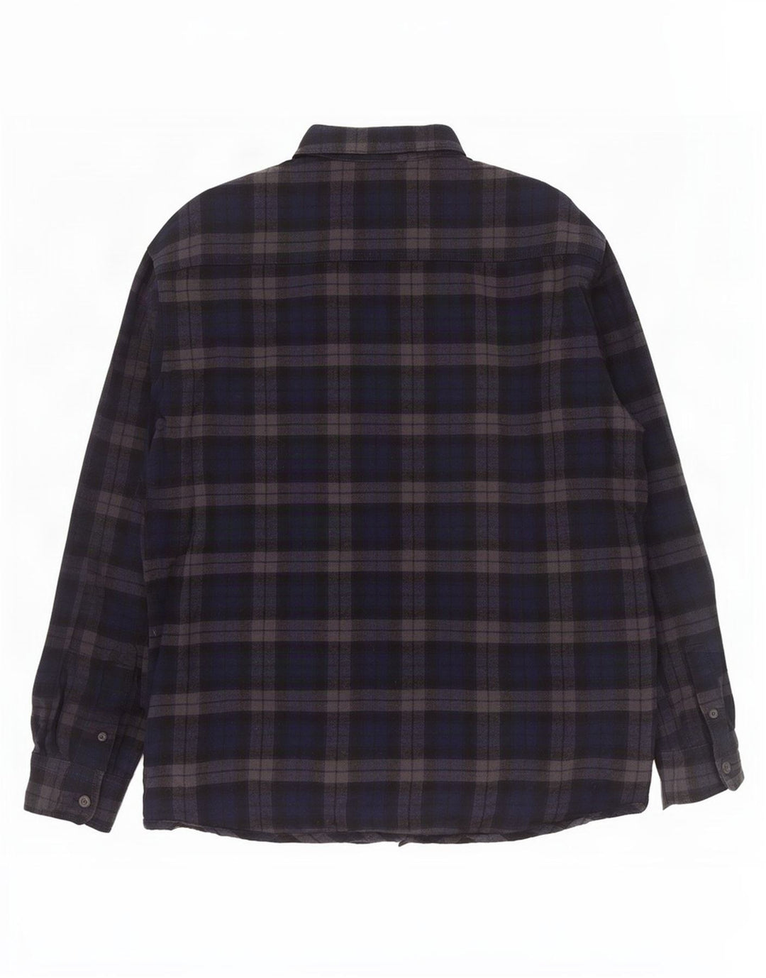 Camisa masculina vintage de flanela de lenhador médio azul marinho algodão Chevron