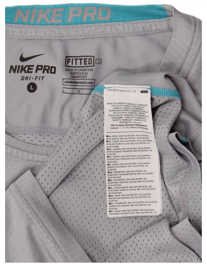 Camiseta masculina Nike Dri Fit grande poliéster xadrez cinza