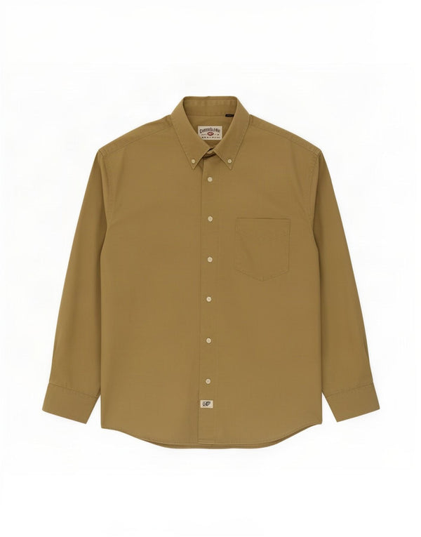 Carrera Mens Shirt Size 41/42 Large Khaki Cotton