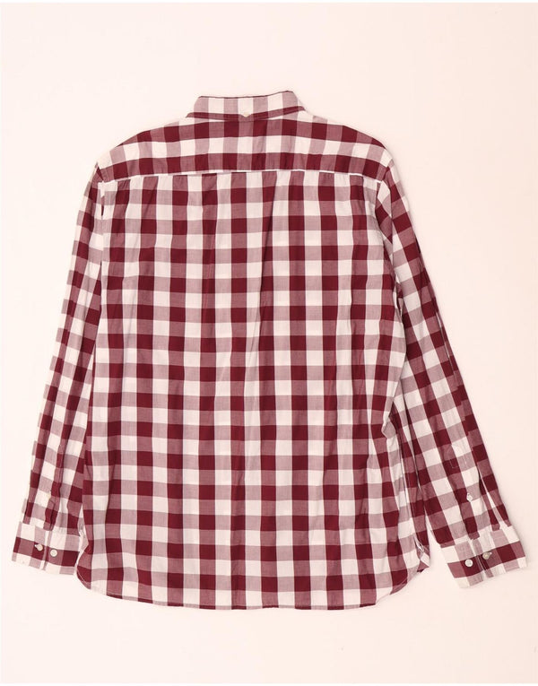 Camisa masculina French Connection XL Borgonha Gingham Algodão