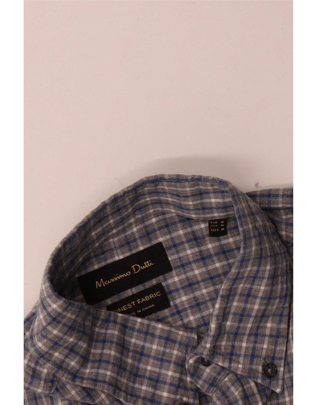 Camisa masculina Massimo Dutti xadrez cinza médio