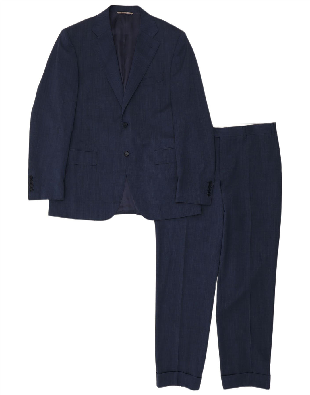 Canali Masculino 2 botões 2 peças terno IT 50 grande W34 L30 lã azul marinho