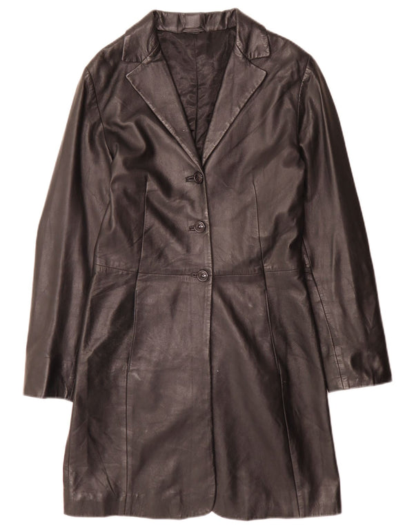 Casaco de couro feminino Stefanel IT 40 pequeno preto