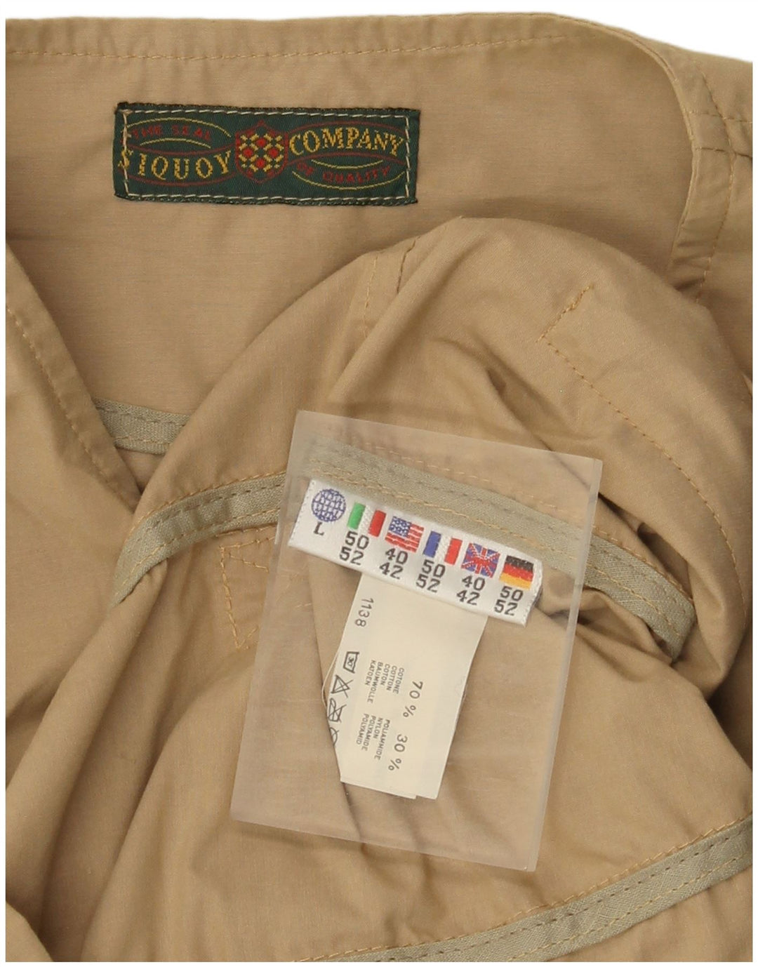 Colete utilitário masculino vintage IT 40/42 algodão bege médio