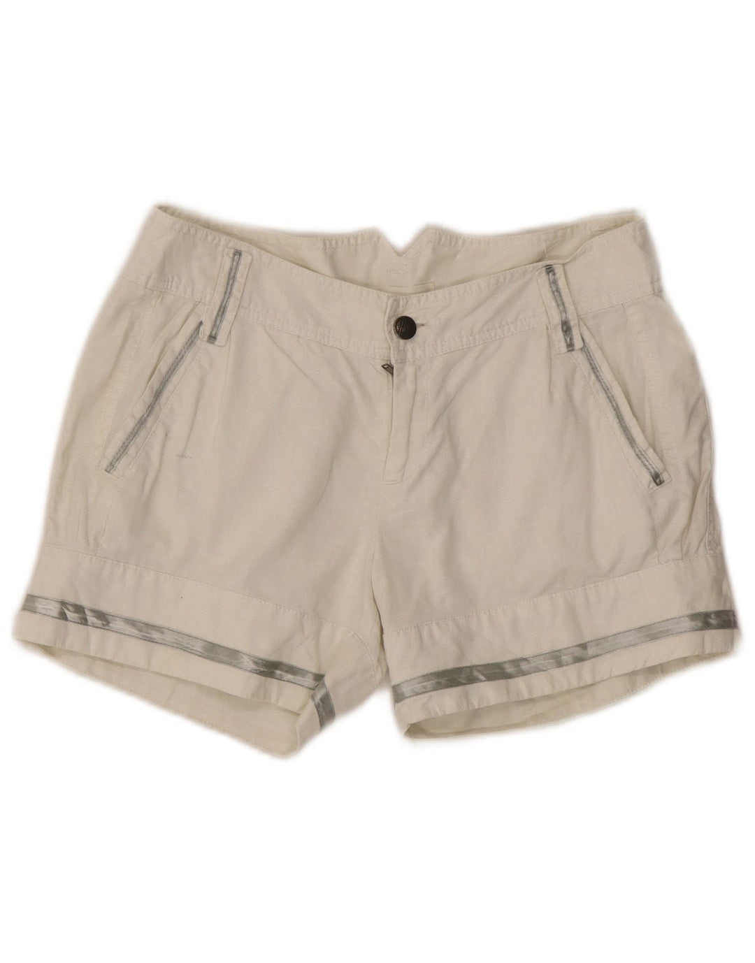 Calça quente feminina Diesel W28 linho branco médio