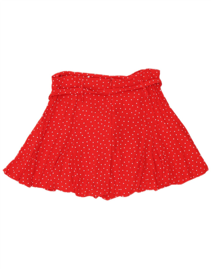 Minissaia feminina Zara média W28 viscose manchada vermelha