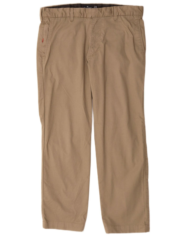 Calça chino reta masculina Marks & Spencer W36 L29 algodão bege