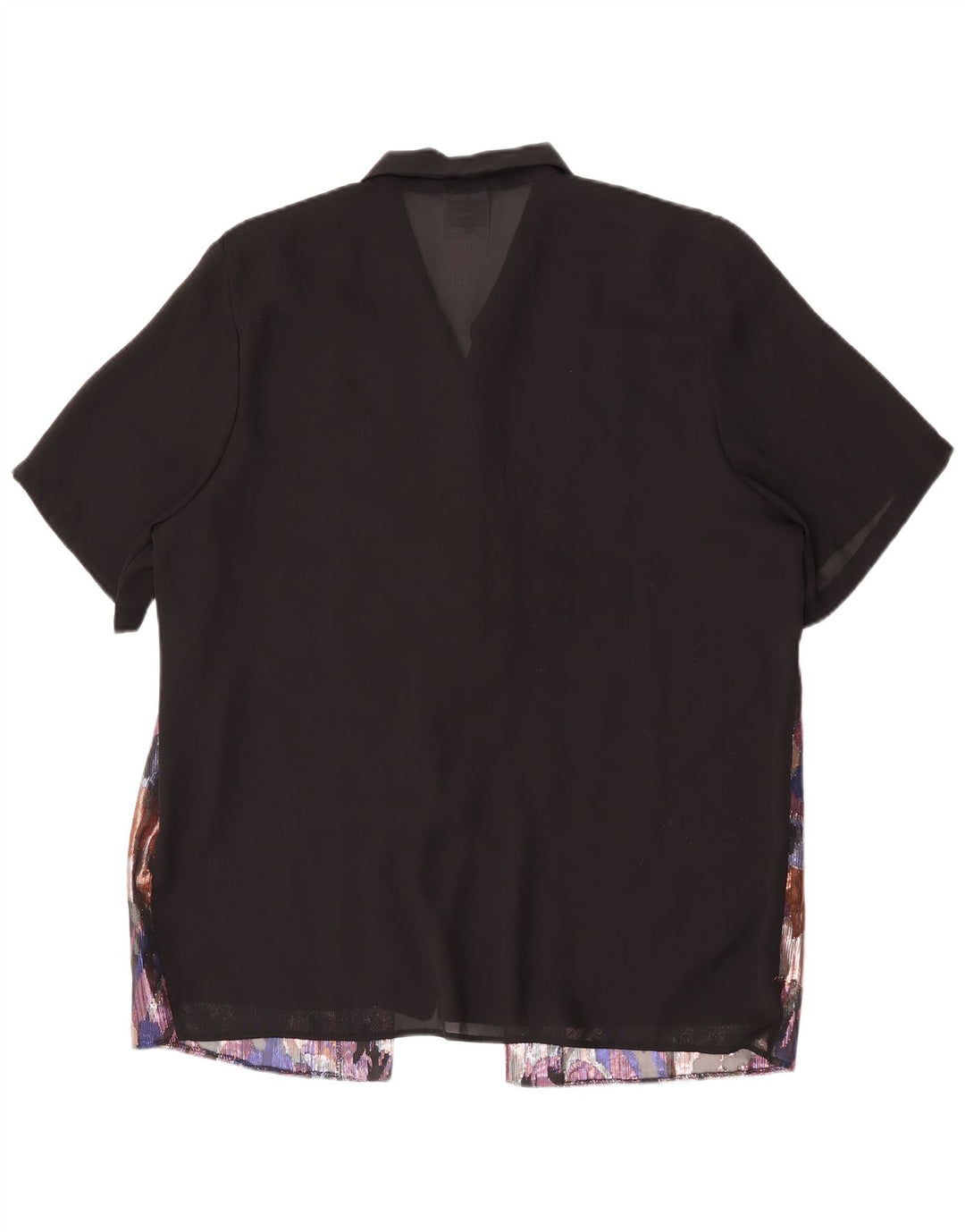 Blusa feminina C&A com ajuste relaxado e padrão abstrato Reino Unido 16 grande preta
