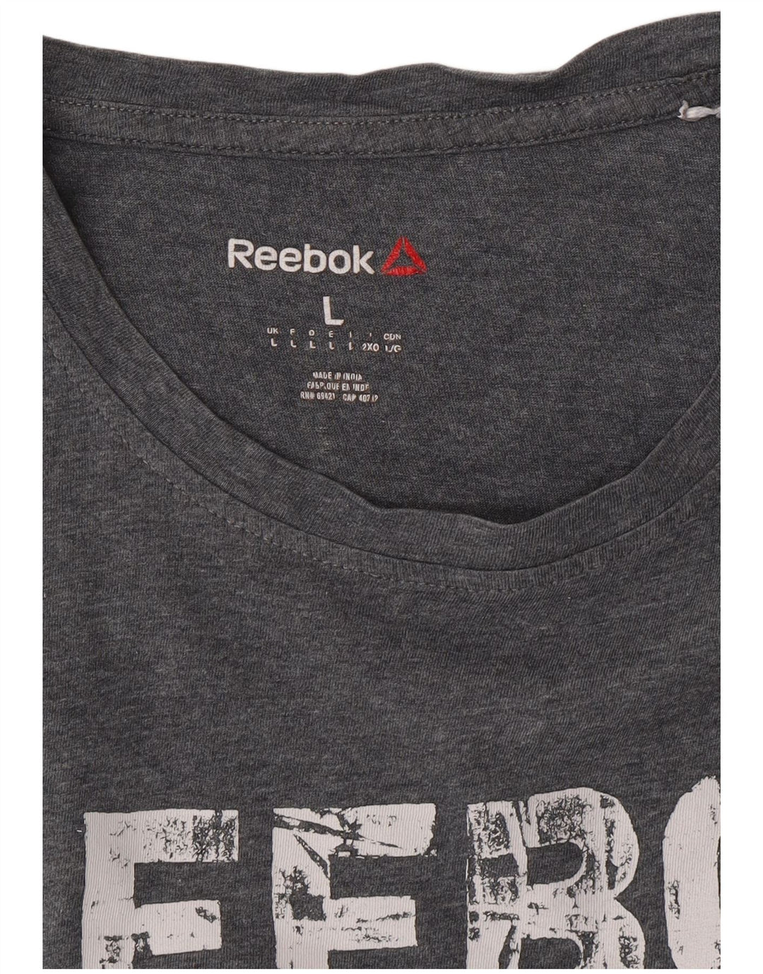 Reebok Camiseta Masculina Graphic Top Grande Cinza
