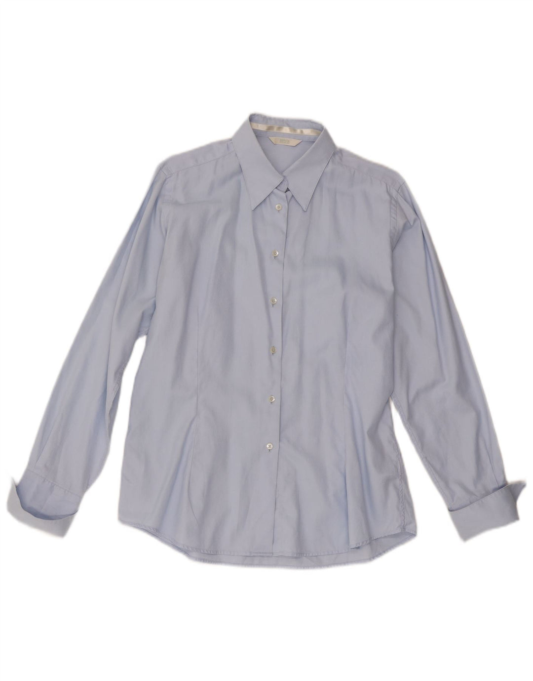 Camisa formal feminina Marks & Spencer UK16 grande algodão azul