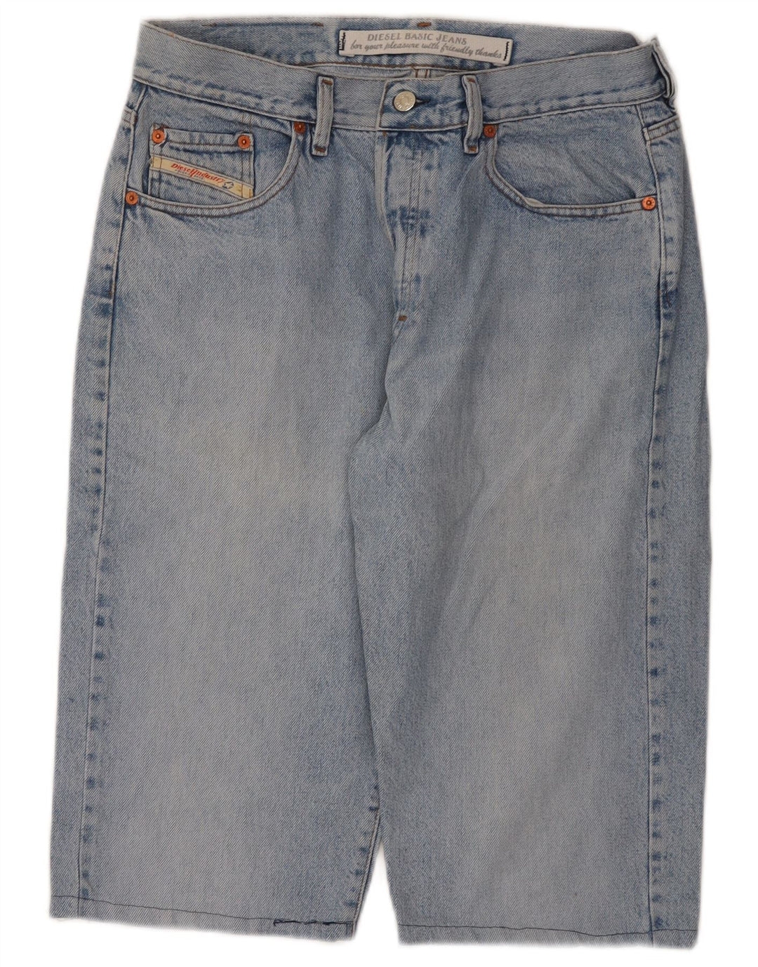 Shorts jeans masculino Diesel W34 grande algodão azul