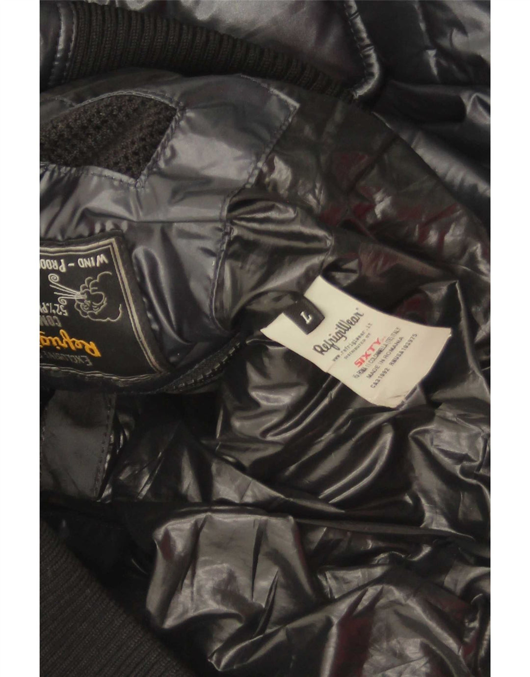 Jaqueta acolchoada masculina Refrigiwear UK 40 poliéster preto grande