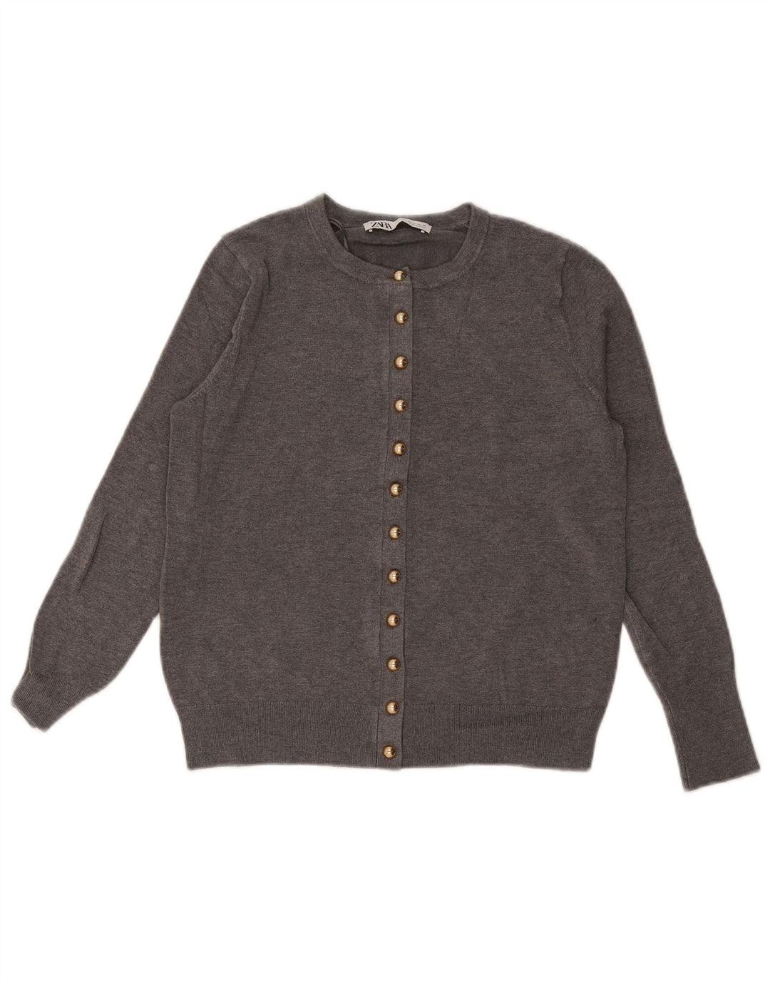 Suéter cardigã feminino Zara Reino Unido 12 Viscose cinza médio
