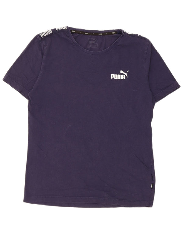 Camiseta masculina Puma Graphic Top Médio Azul Marinho