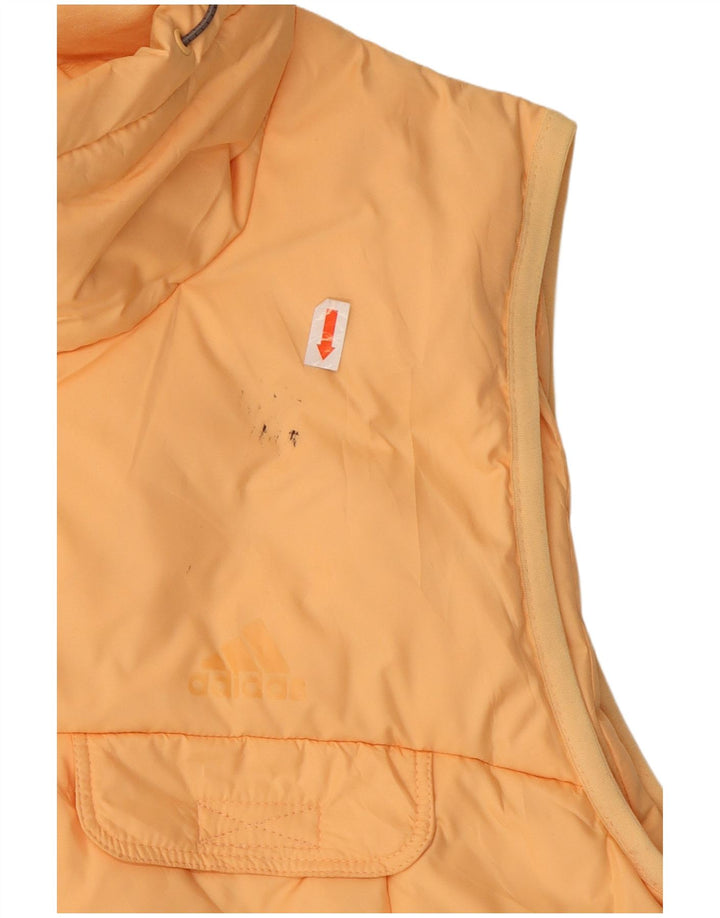 ADIDAS Womens Padded Gilet UK 10 Pequeno Laranja Poliéster