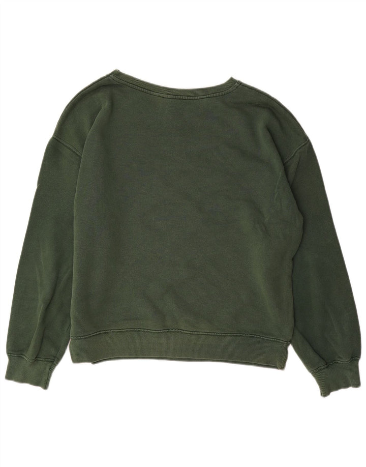 ZARA Womens Harvard Oversized Graphic Sweatshirt Jumper Reino Unido 14 Médio Verde