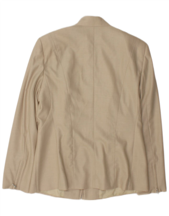 Escada Womens Blazer Jacket IT 40 Small Beige Wool