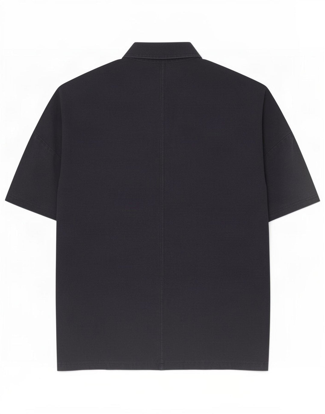 Cos Camisa masculina de manga curta de algodão azul marinho médio