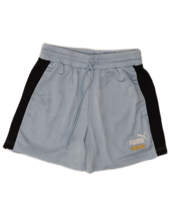 Shorts esportivos masculinos Puma UK 10 pequeno azul colorblock