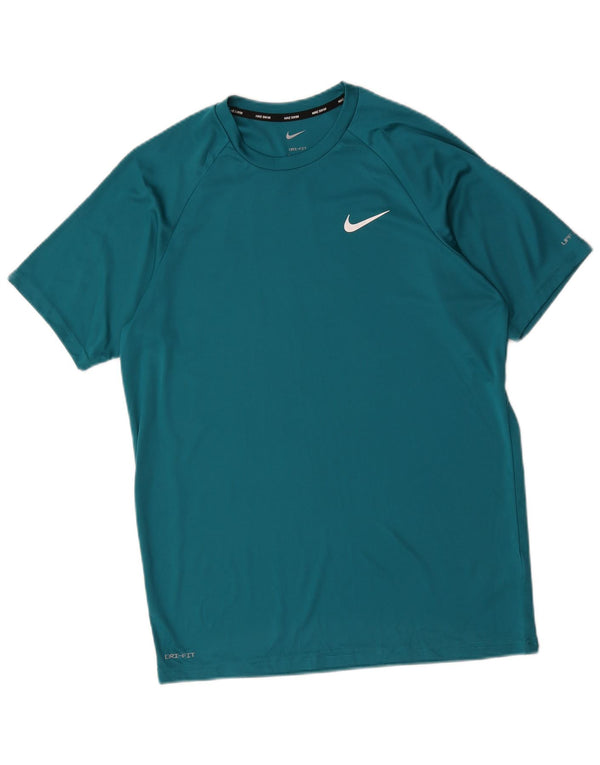 Nike Mens Dri Fit Camiseta Top Médio Azul Poliéster