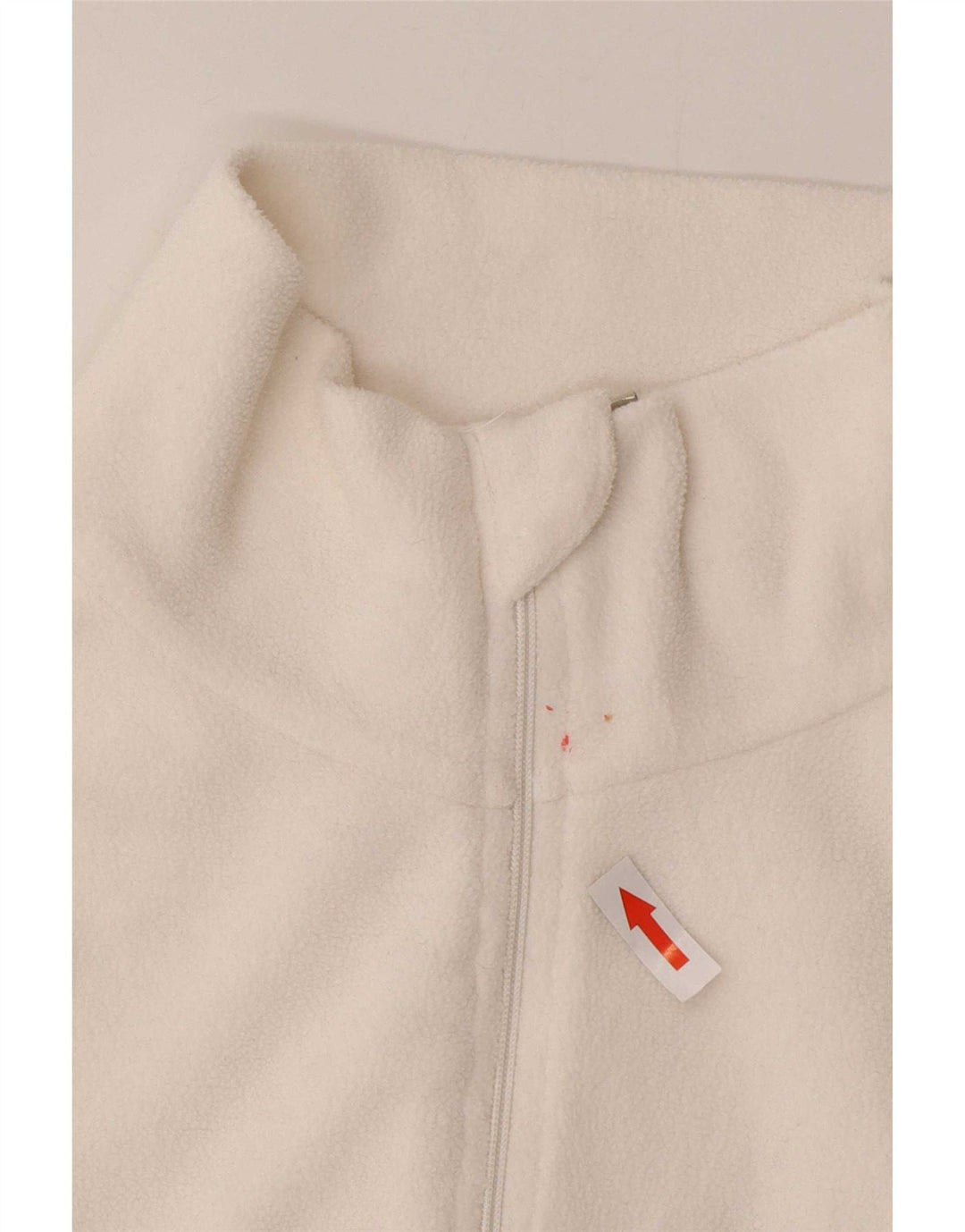 Suéter de lã feminino Brugi com zíper e gola UK 14 poliéster branco médio