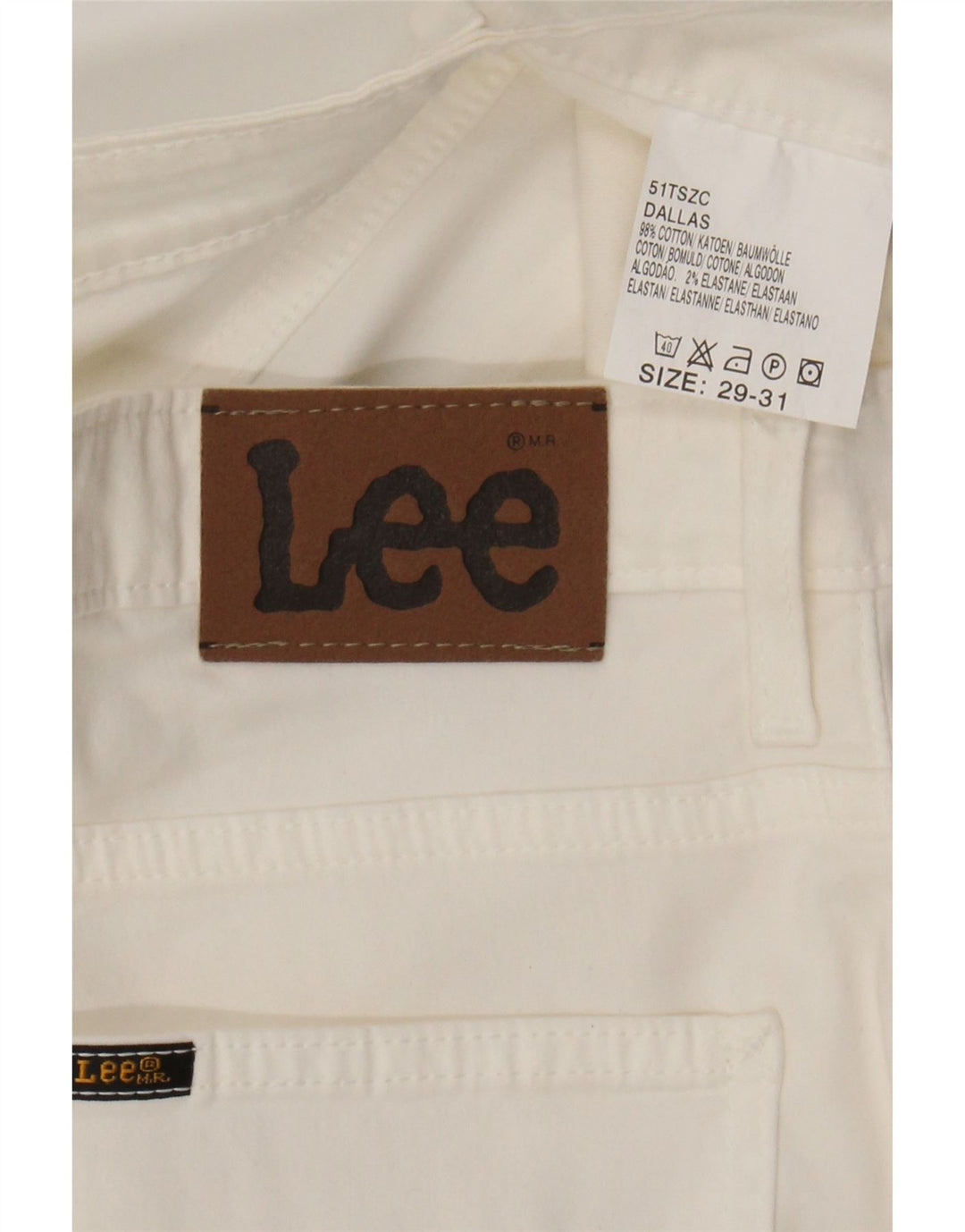 Calça feminina reta casual LEE Dallas W29 L31 algodão branco