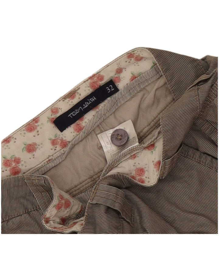 Shorts cargo masculino Teddy Smith W32 algodão listrado cinza médio