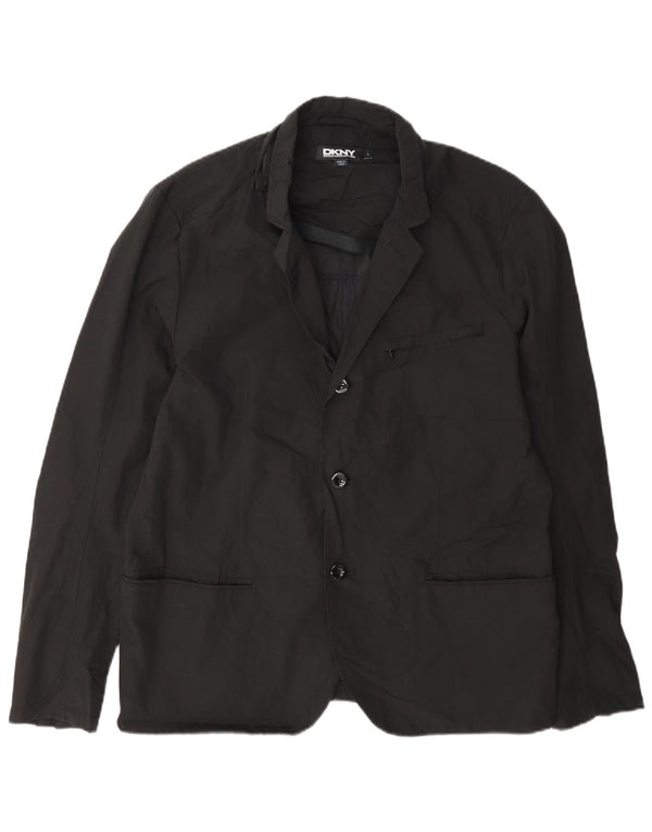 Jaqueta blazer masculina Dkny com 3 botões Reino Unido 40 grande algodão preto