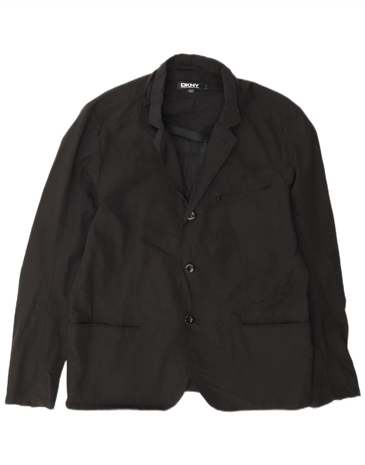 Jaqueta blazer masculina Dkny com 3 botões Reino Unido 40 grande algodão preto