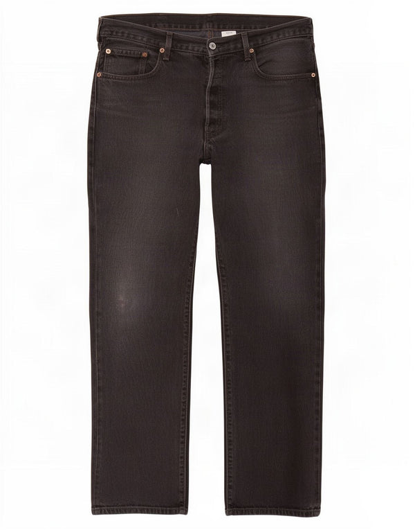 Jeans Levis 501 Straight Masculino W38 L32 Algodão Preto