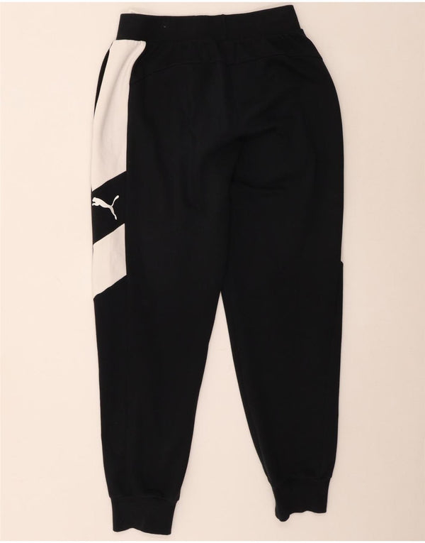 Calça esportiva masculina Puma Joggers médio azul marinho algodão colorblock
