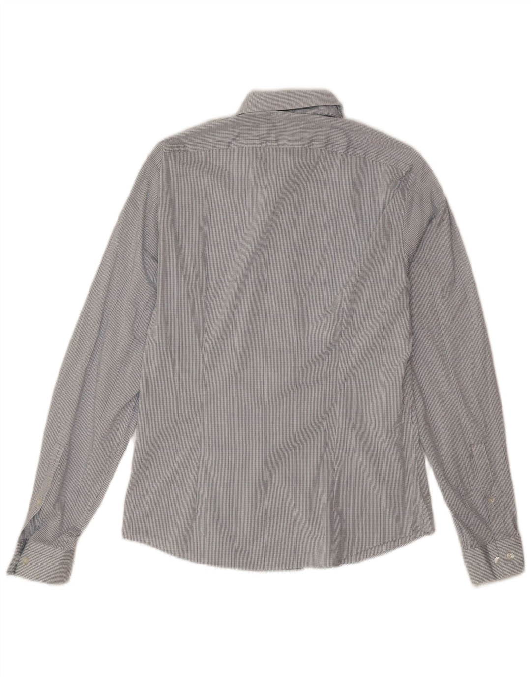 Camisa masculina Calvin Klein extra slim fit tamanho 15 xadrez azul médio