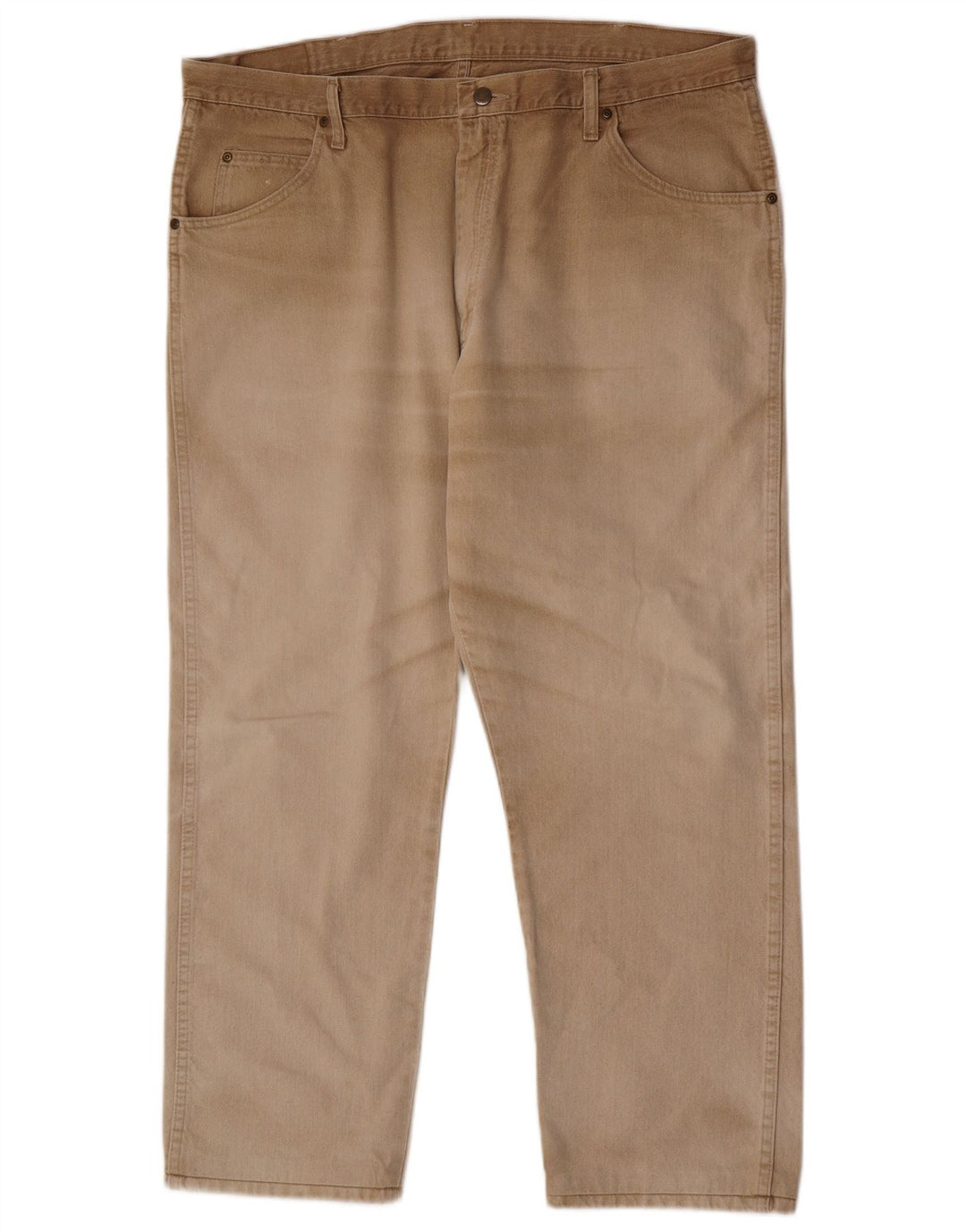 Wrangler Mens Straight Jeans W42 L30 Algodão Bege