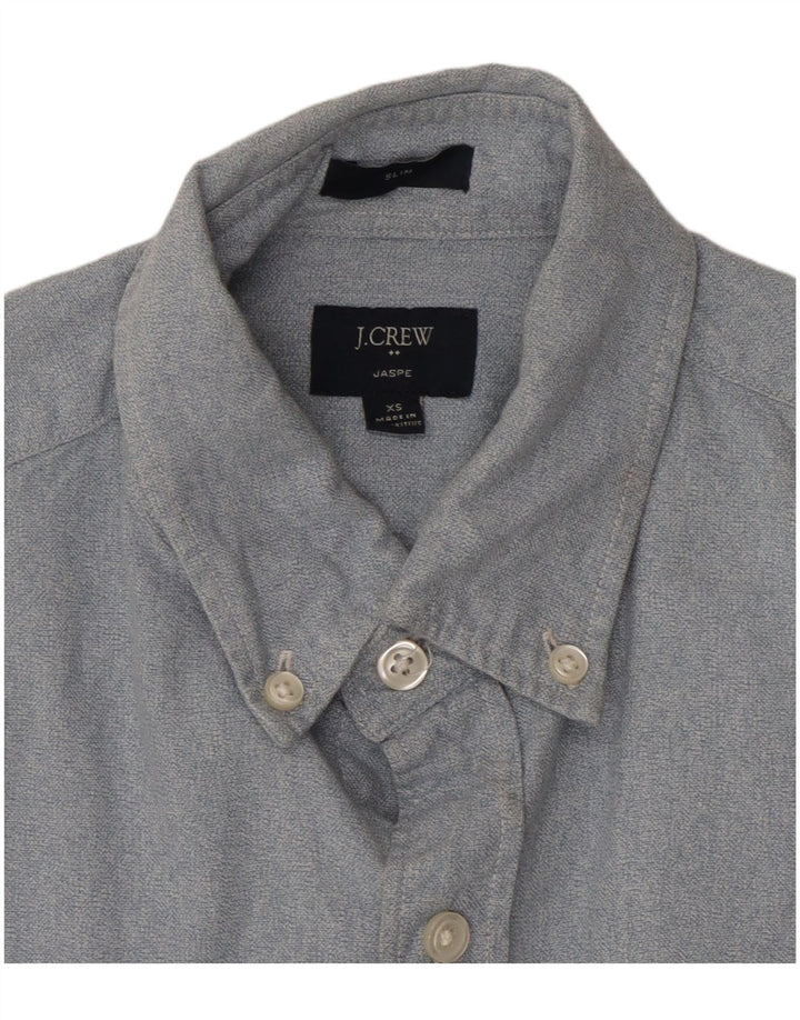 J. CREW Camisa masculina Slim Fit XS Azul Algodão