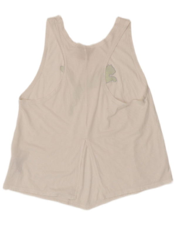 Puma Womens Graphic Vest Top UK 14 Grande Poliéster Branco