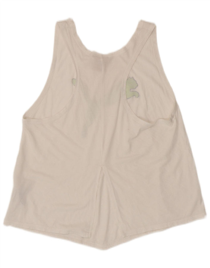 Puma Womens Graphic Vest Top UK 14 Grande Poliéster Branco